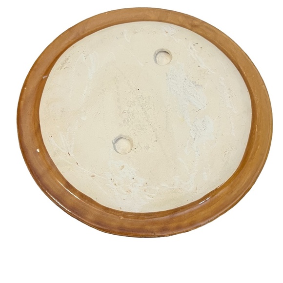 Set Of 2 Vintage 3D Medallion Ceramic Large Wall Hanging Decor Yellow Mustard - Picture 9 of 12